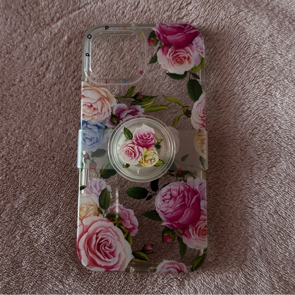 Floral Popsocket Case for iPhone 15/14/13